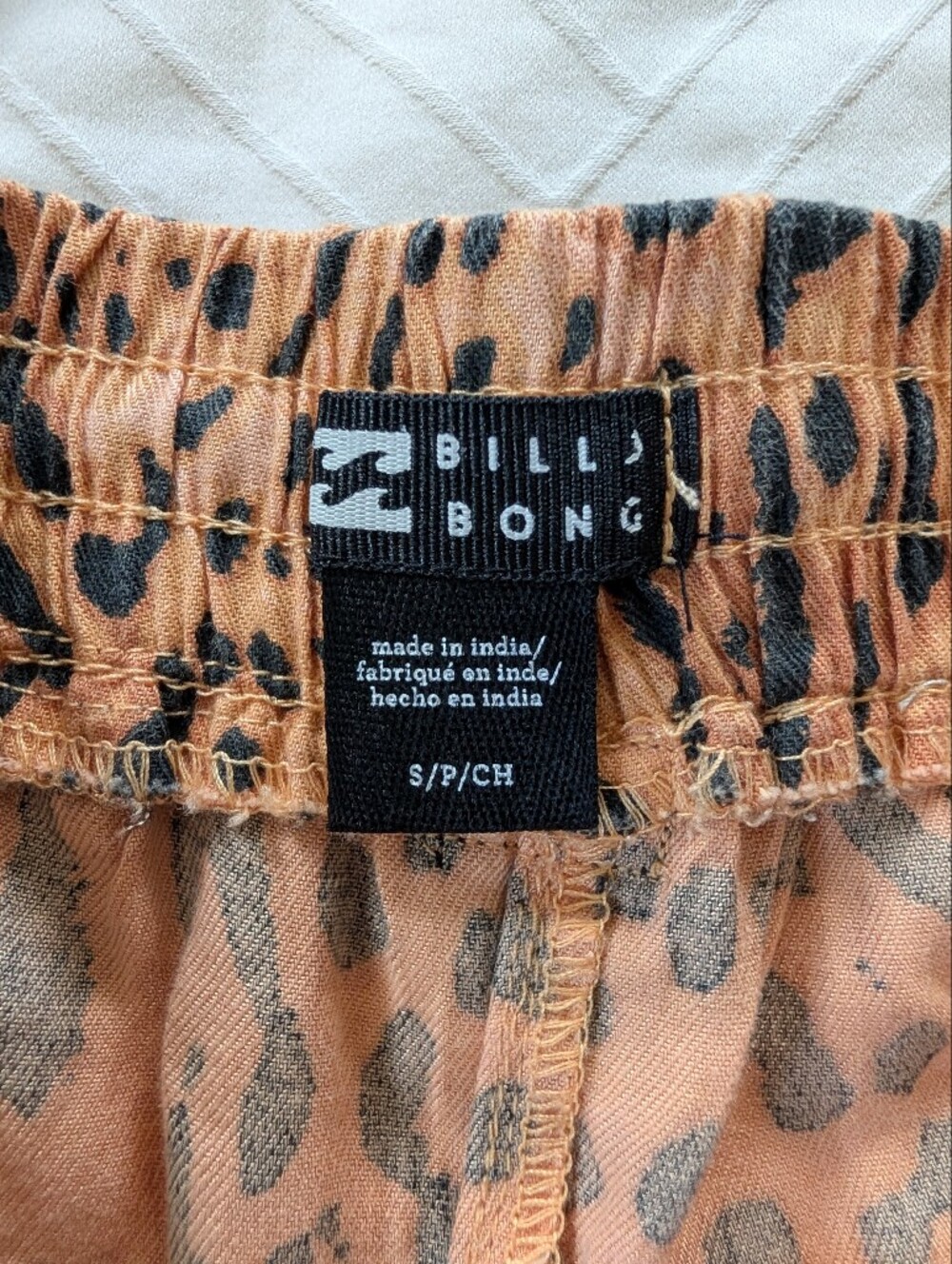 Billabong Leopard Print Tan and Black Women's Shorts - Picture 3 of 4